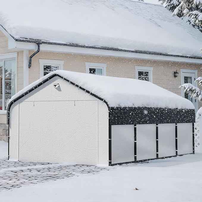 Carports Canopy Heavy Duty, Portable Garage with Sidewalls (12x20, Fully Enclosed)