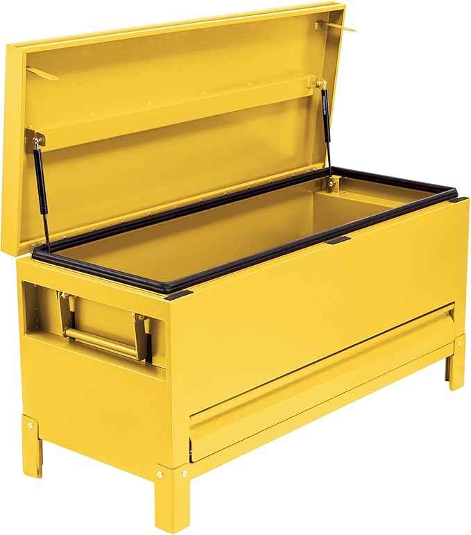 GAOMON Large Tool Box Truck Bed Toolboxes Aluminum Heavy Duty Waterproof Free Assemble Tool Organizer Chest Cabinet Toolbox with Side Handles for Pick Up Trucks RV Trailer (Yellow, 48x20x24 Inch)