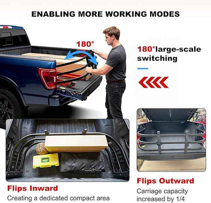 Truck Bed Extender, Bilateral Retractable Tailgate Extender, Aluminum Adjustable Size 52"-62.6"L x 23"-26.7"W x 18"H, Fits Chevy Silverado & GMC Sierra, Ford F-Series, Dodge Ram, Tundra, Nissan Titan
