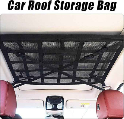 Overhead Car Organizer, Compatible with Jeep Gladiator Sport/Rubicon 2020-2025 Car Roof Storage Net Universal Car Ceiling Storage for Camping Storage Bag,Black-Medium