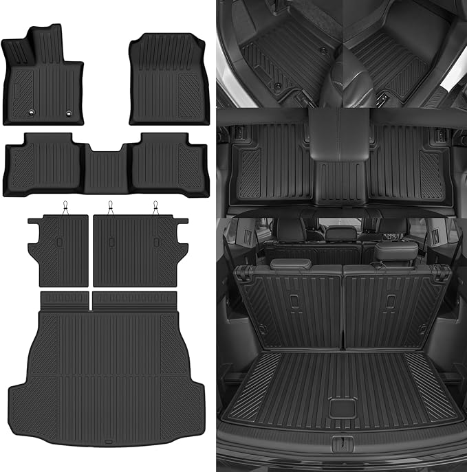 Custom Fit Floor Mats for Toyota RAV4 Hybrid 2026(Not for Phev)(Not for Cargo Area with subwoofer), All Weather TPE Floor Liners & Trunk Mat & Backrest Protectors, Full Set Interior Accessories