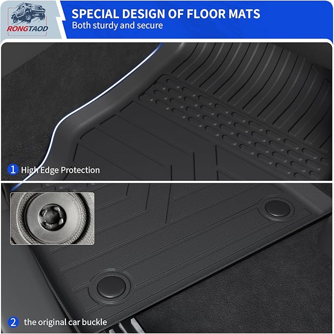 Rongtaod 6 Seats Floor Mats Compatible with 2020-2025 2026 Ford Explorer Captain Chairs Trunk Liner Cargo Liner Cargo Mat 2024 Explorer Accessories (Floor Mats+Trunk Mat with Backrest Mat)