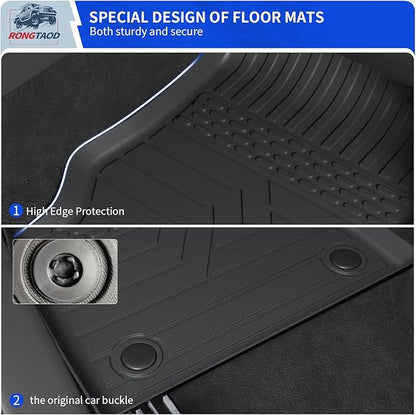 Rongtaod 6 Seats Floor Mats Compatible with 2020-2025 2026 Ford Explorer Captain Chairs Trunk Liner Cargo Liner Cargo Mat 2024 Explorer Accessories (Floor Mats+Trunk Mat with Backrest Mat)