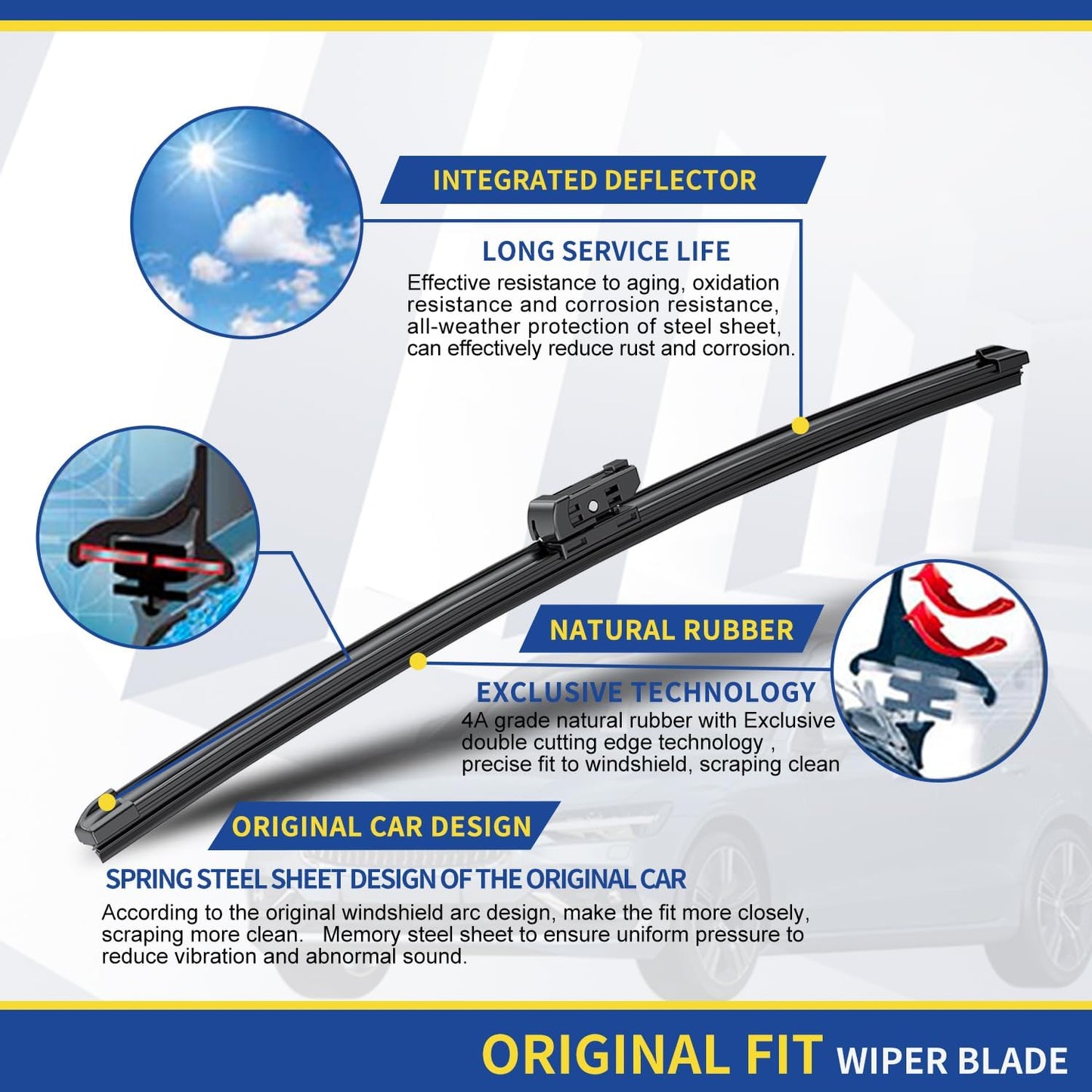 3 Wipers Factory Replacement For 2018-2022 2023 BMW X3/2019-2022 2023 BMW X4, Windshield Wiper Blades Original Equipment Replacement - 26"+20"+12" (Set of 3)