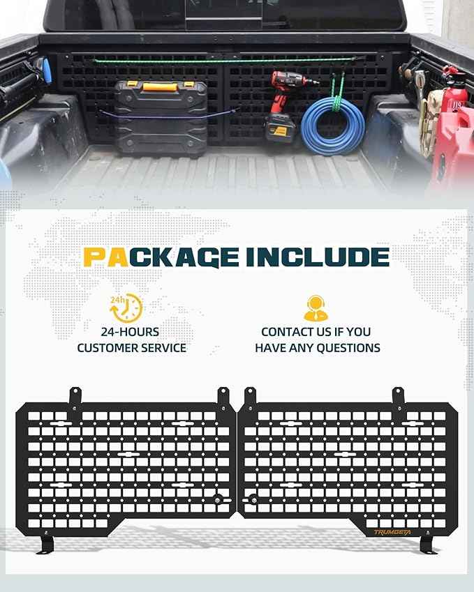 Front Bed MOLLE Panel Fit for 2007–2021 Toyota Tundra, Heavy-Duty Aluminum Truck Storage Organizer System for Camping, No-Drill Installation