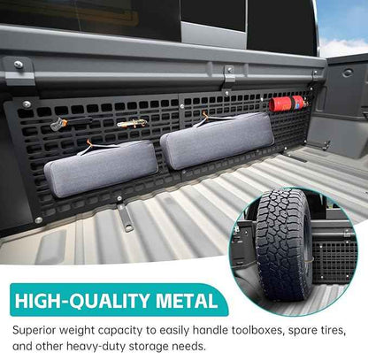 Front Truck Bed Molle Panel Rack System Compatible with 2019-2025 Chevy Silverado/GMC Sierra 1500 Accessories Cargo Storage Organizer Tools Rack Fit for 19-25 Chevrolet Silverado Accessories