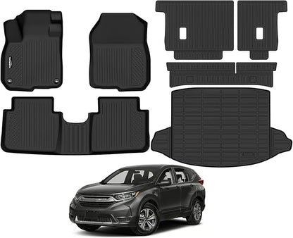 Tongama-Floor Mats for 2017-2022 Honda CR-V, All Weather TPE Floor Liners and Trunk Mat and Backrest Mats Protectors for Honda CRV Waterproof Interior Accessories