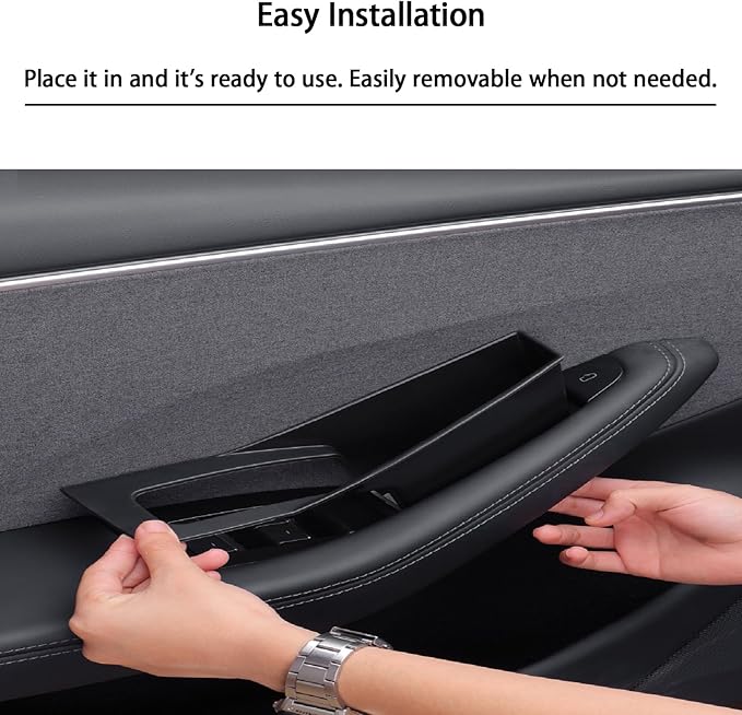 Suitable for Tesla Model Y (Juniper) 2025 / Model 3 (Highland) Door Handle Storage Box Organizer Tray (4-Piece Set Model 3 Highland)