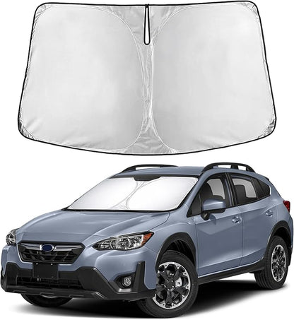 EcoNour Windshield Sun Shade Compatible for Subaru Crosstrek 2018–2023 | SUV Front Window Sunshade | Foldable Sun Visor Protector | UV & Heat Blocking | Keeps Interior Cool & Protected