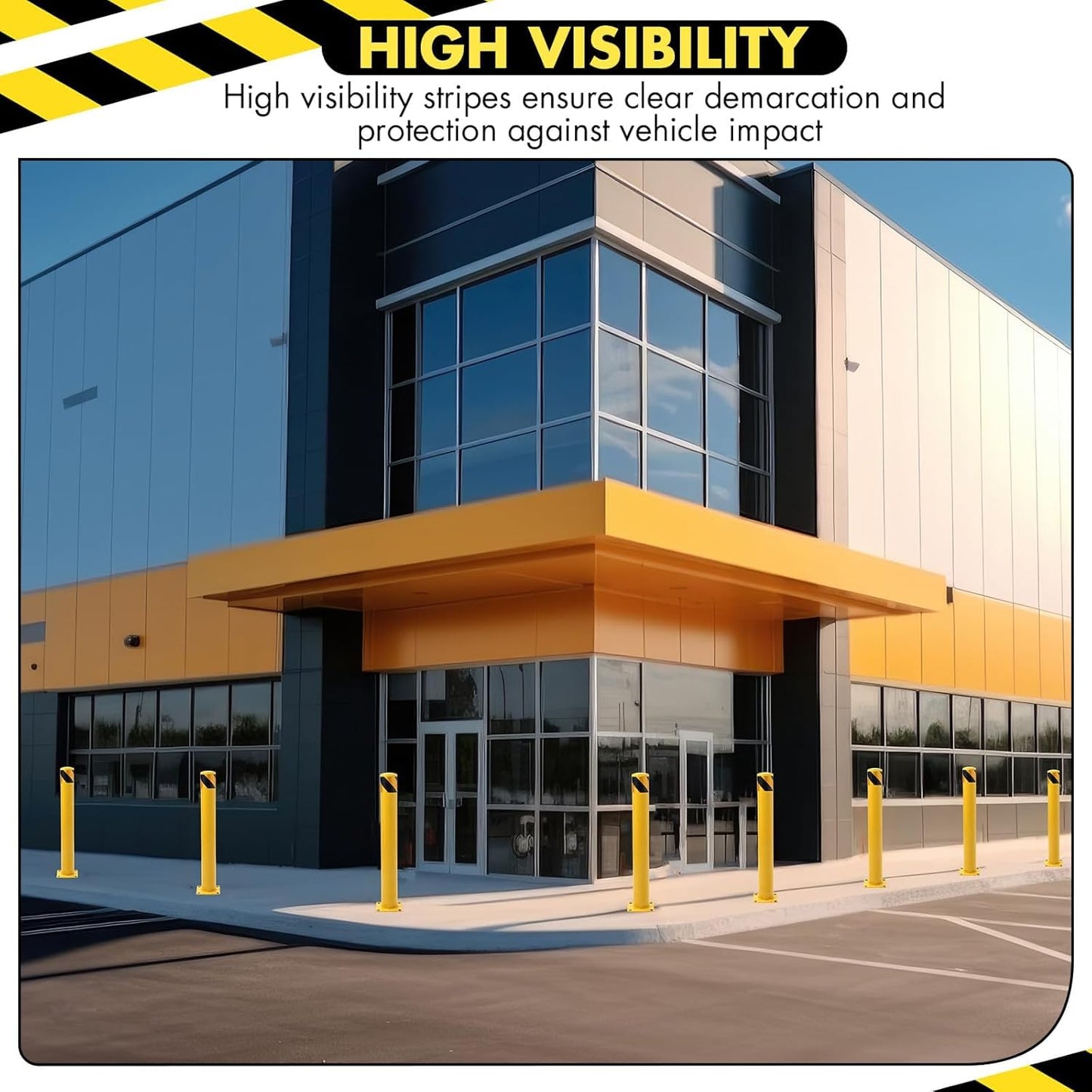 2 Pack Safety Bollard Post, 30 Inch Height 4.5 Inch Diameter Yellow Pipe Safety Steel Bollards with Anchor Bolts and Wrench, Steel Bollards for Road Warning Construction Public Place Traffic Control