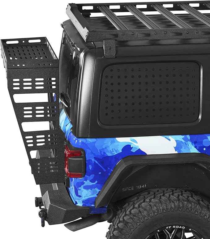 Hooke Road JL Tailgate Spare Tire Cargo Basket Rack for 2018-2026 Jeep Wrangler JL 2/4 Doors, Rear Cargo Storage Tray for Overlanding Gear