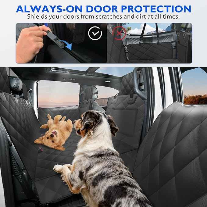 Truck Back Seat Extender for Dogs for F150, RAM 1500, Headrest Protection Hard Bottom Truck Car Seat Cover for Dogs Backseat Waterproof Dog Hammock for Full Size Crew Cab Trucks