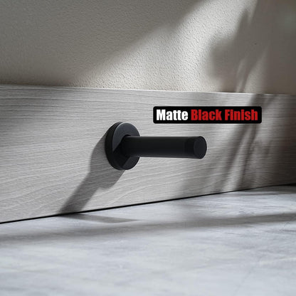 JQK Door Stopper Black, 304 Stainless Steel Thicken 1mm Sound Dampening Door Stop Bumper Wall Protetor 8 Pack, Matte Black, DSB5-PB-P8
