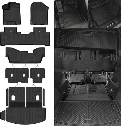 Custom Fit Floor Mats for 2014-2020 Acura MDX, All Weather TPE Floor Liners with Trunk Mat & Backrest Protectors, Odorless Full Set Interior Accessories