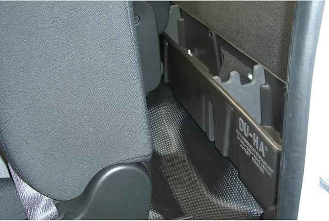 DUHA 10058 Behind-The-Seat Storage Unit fits 2007-2019 Chevy Silverado/GMC Regular Cab Models | Black Heavy-Duty Back Seat Organizer | Includes Dividers