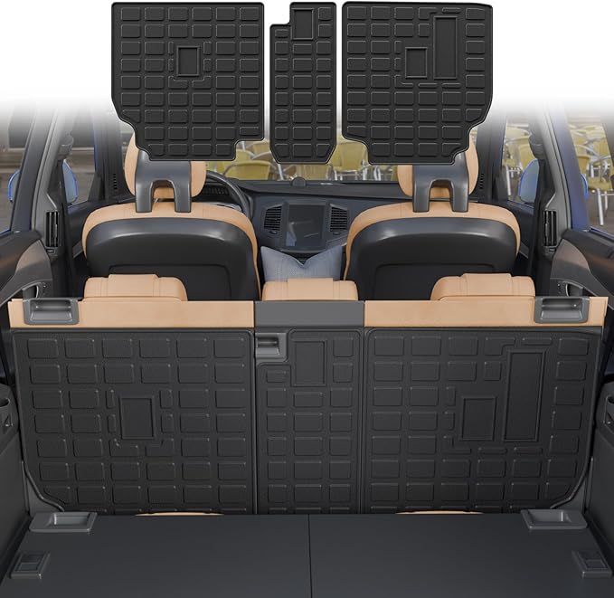 Back Seat Cover Compatible with 2010-2024 Toyota 4 Runner 7 Seat Kick Mats TPE All Weather Back Seat Cover Protector 2023 4Runner 7-Seater Accessories (2nd Row Backrest Mats)