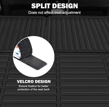 Trunk Mat & Backrest Mat Compatible with 2025 2026 Nissan Kicks, Waterproof TPE Rear Seat Back Protector with Velcro, Custom Fit All-Weather Cargo Liner(Only Fit Upper Layer)