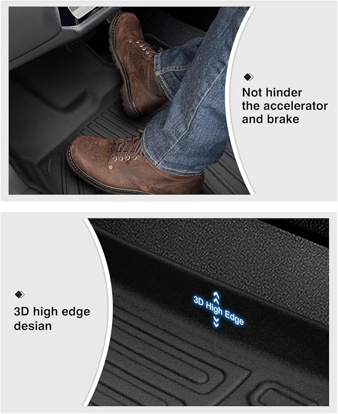 Powerty Floor Mats for 2024 2025 2026 Subaru Crosstrek Accessories All Weather Floor Liner 3D TPE 1st & 2nd Row Floor Mat Heavy-Duty Floor Liners