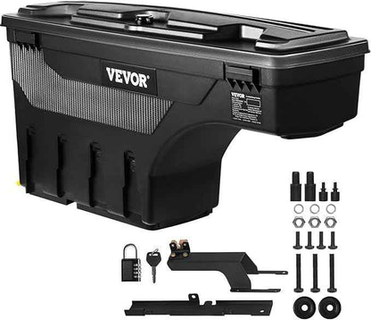 VEVOR Truck Bed Storage Box, Lockable with Password Padlock, 6.6 Gal/25 L ABS Wheel Well Tool Box, Waterproof and Durable, Compatible with Ford F-150 2015-2021, Drivers Side (Left)
