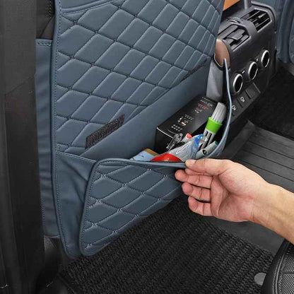 Seat Back Protector + Large Capacity Pocket Storage Organizer,Preventing the Impact of Children Stepping on the Seat Backrest (Blue)
