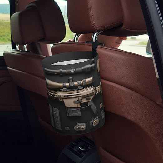 Gun Military Gear Arsenal Set Car Trash Can Waterproof Hanging Trash Bin Collapsible Garbage Can for Car Accessories Travel Camping Kitchen Home