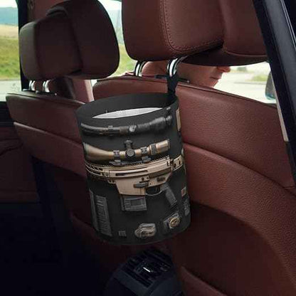 Gun Military Gear Arsenal Set Car Trash Can Waterproof Hanging Trash Bin Collapsible Garbage Can for Car Accessories Travel Camping Kitchen Home