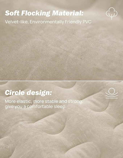 JOYTUTUS Truck Bed Air Mattress for 6.0-6.3Ft, Compact Regular Truck Beds,Anti-Leakage, with Air Pump&2 Pillows, Inflatable Pickup Mattress,Compatible with Tacoma&Ranger&Frontier,Camel&Black