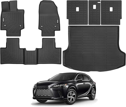Custom Fit Floor Mats for Lexus RX350/RX350H/RX500h(NOT for RX450h+ PHEV) 2023-2026, All Weather TPE Floor Liners with Trunk Mat & Backrest Protectors, Odorless Full Set Interior Accessories