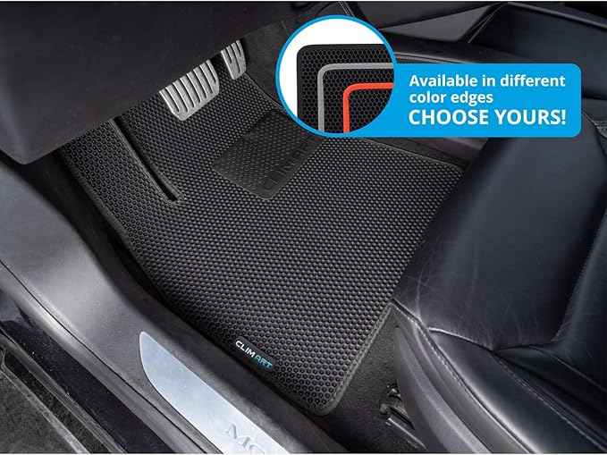 CLIM ART All-Weather Car Floor Mats Compatible with Tesla Model S 2012-2020, Custom-Fit Heavy-Duty Floor Liners for Cars & SUVs, Car Accessories for Men & Women, Black - FL011412163