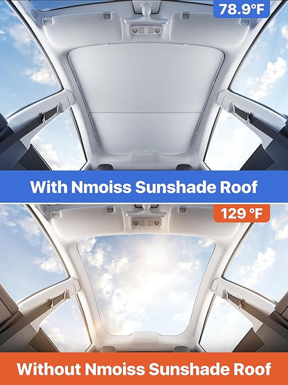 Tesla New Model Y Juniper & Performance Roof Sunshade (2025–2026) Double-Layer Heat Block Sunroof Shade Ice-Cooling Reflective Fabric 99% UV Protection Foldable Tesla New Model Y Accessories