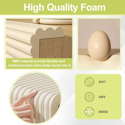 Baby Proofing Wall Corner Protector,Edge Guard Corner Protector,6.56ft Thinken Soft Corner Protectors Pre-Taped Soft Rubber Foam Edge Cushion for Furniture (Gray, 6.56Ft x 5.9" W x 0.47" Th)