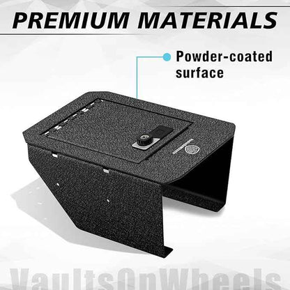 VaultsOnWheels for 2025 2024 Tesla Cybertruck Center Console Storage Vault Hidden Console Storage Interior Vault LockBox Anti-Theft Biometric Fingerprint Lock