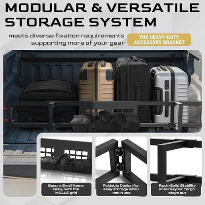 Truck Bed Divider with MOLLE Panel Aluminum Foldable Cargo Divider fit 2019-2025 Chevy Silverado and GMC Sierra 15000