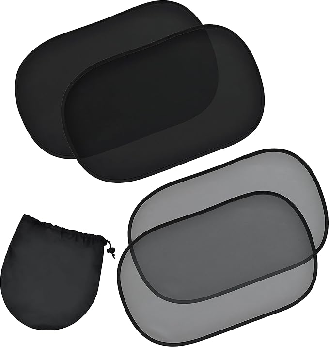 EcoNour Car Window Shades for Baby (4 Pack) | Protects Baby from Window Sun & Heat | Sun Shade Side Windows for Kids | Automotive Sun Protection from UV | Child Safety Accessories | XXXX-Small-20 x12