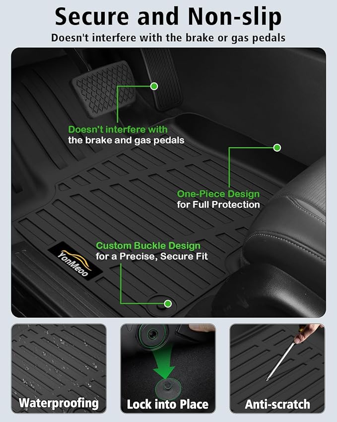 Floor Mats Custom for Toyota RAV4 Hybrid 2026 (Not for Cargo Area with Subwoofer) (Not for Phev) Trunk Mat with Backrest Mat All Weather TPE Full Set Cargo Liners for RAV-4 2026 Accessories, Black