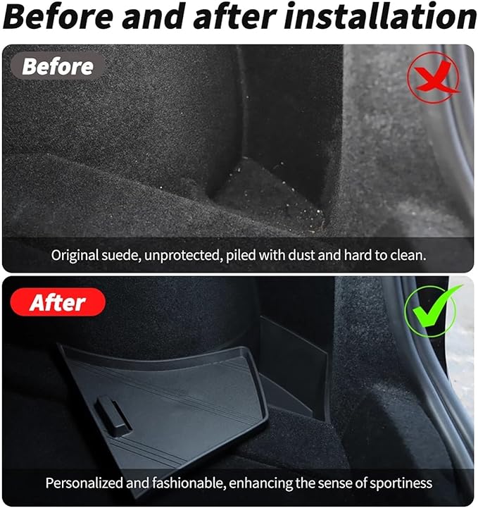 4pcs Car Rear Trunk Side Storage Box Multifunction With Lids Organizer Compatible For Tesla Model 3 2024 Interior Accessories