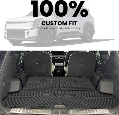 LASFIT Floor Mats & Cargo Mats for KIA EV9 2026 2025 2024 (Only for 6-Seats,Not Fit Relaxation Chairs & 7-Seats),All Weather TPE Custom Fit Kia EV9 2024-2026 Full Set Car Accessories Floor Liners