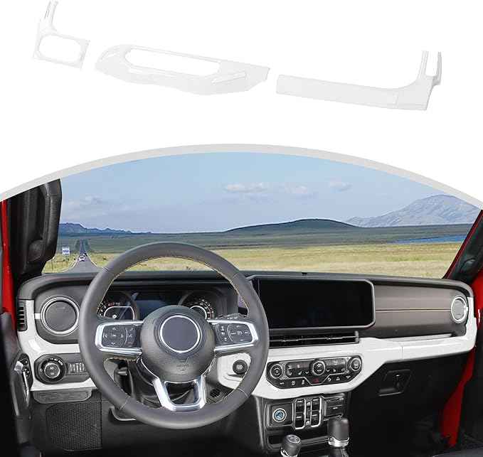 CheroCar for JL Center Console Headlight Air Conditioning Control Panel & Co-Pilot Handle Panel Interior Accessories fit for Jeep Wrangler JL JLU 2024+,White