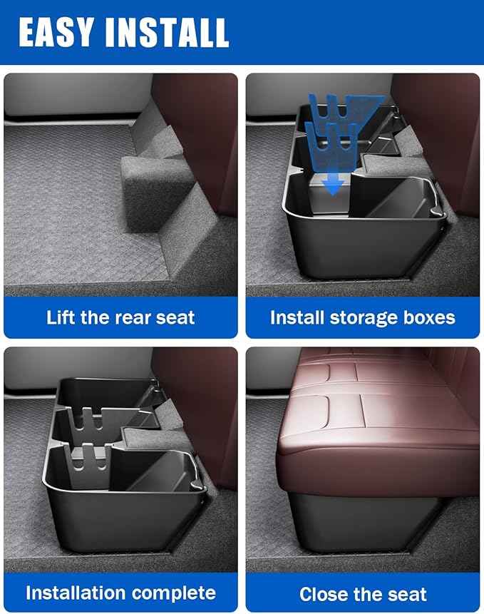 Under Seat Storage Box Compatible with 2019-2026 Dodge Ram 1500 crew cab (New Body Style),Upgraded Rear Truck Underseat Organizer Cargo Box