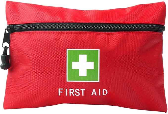 Red Emergency Bag First Aid Small Empty Travel Rescue Pouch First Responder Storage Medicine Pocket Bags for Car Home Office Kitchen Sport Ourdoors Bag Only (6x4.3)