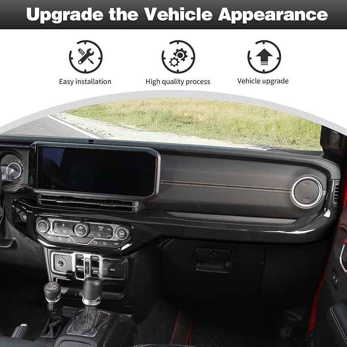 CheroCar for JL Center Console Headlight Air Conditioning Control Panel & Co-Pilot Handle Panel Interior Accessories fit for Jeep Wrangler JL JLU 2024+,Black