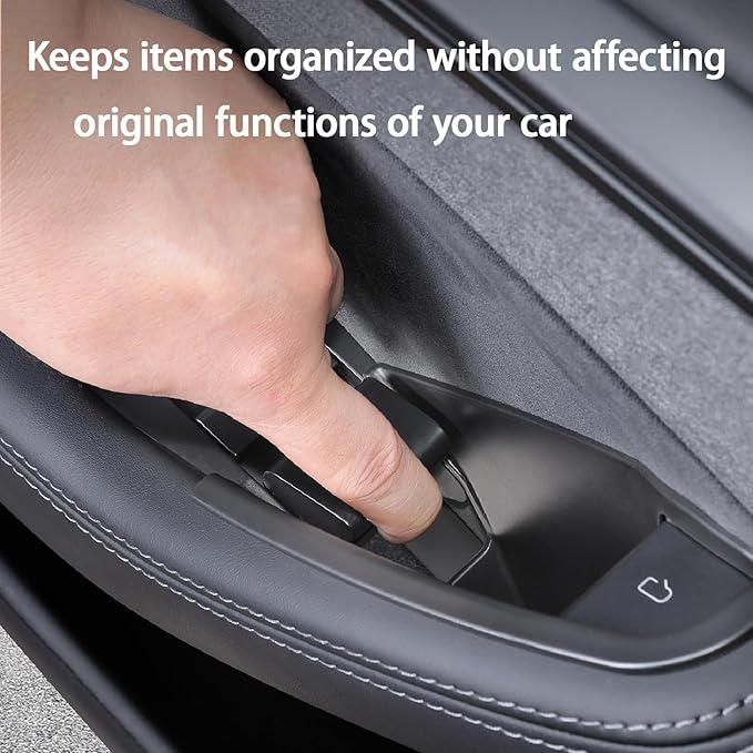 Suitable for Tesla Model Y (Juniper) 2025 / Model 3 (Highland) Door Handle Storage Box Organizer Tray (4-Piece Set Model Y Juniper 2025)