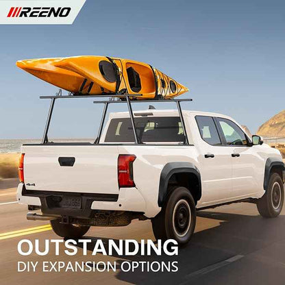 Universal Truck Ladder Rack Compatible with Full Size and Mid Size Pickup Trucks (No Drilling) Textured Black(2pcs)