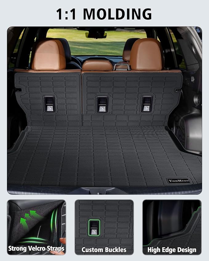 Floor Mats Custom Fit for Subaru Forester 2025 2026 Trunk Mat with Backrest Mat All Weather TPE Rubber Cargo Liner Anti-Slip Full Set for Forester 2025 Accessories (Trunk Mat+Backrest Mats+Floor Mats)