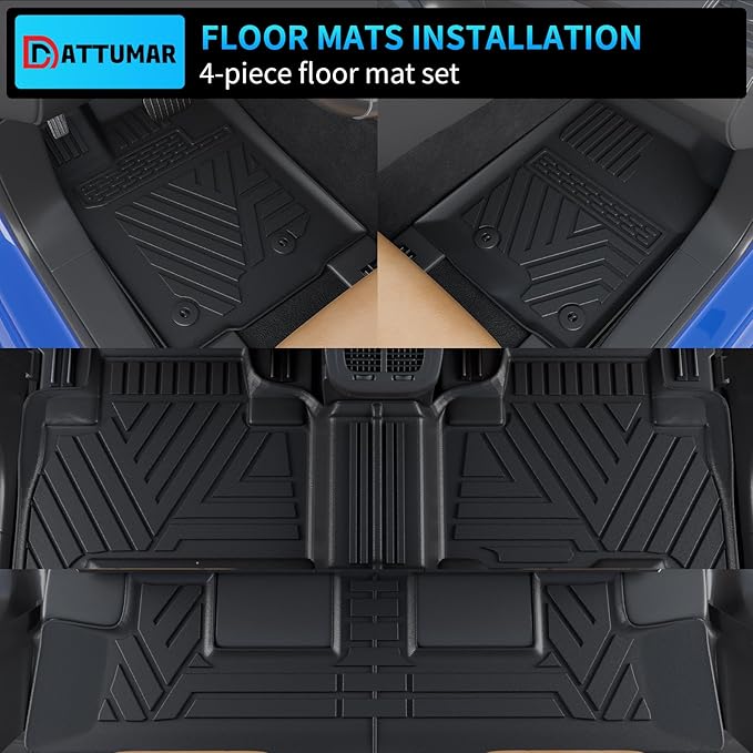 Floor Mats Compatible with 2013-2024 Toyota 4 Runner 7 Seat Cargo Mat Liner Back Seat Cover Protector 2023 4Runner Accessories (Fit 7 Seat, Floor Mats+Trunk Mat+2nd & 3rd Row Backrest Mats)