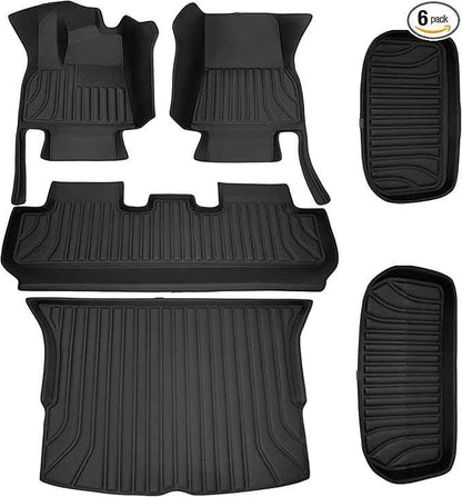 SUPER LINER Floor Mats Compatible with 2020-2024 Tesla Model Y 5 Seat ,Cargo Mat | Trunk Mats Accessories, CabinProtect™ Pro Kit Full-Cabin Protection System