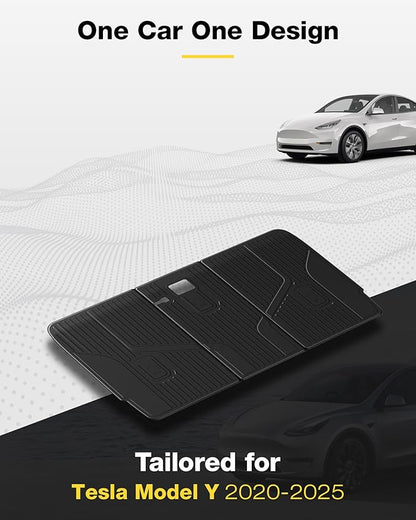 3W Tesla Model Y Rear Seat Back Mats 2020-2025(Not for Juniper), Seatback Protector All-Weather TPE Floor Liners, Accseeories 5-Seater