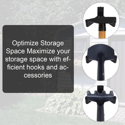 16 Pcs Storage Shed Hooks Set for Suncast, 5 Black V Shaped Tool Hooks Organizer with Long Screw Wrench Short Screw Compatible with Suncast/Craftsman Storage Shed Accessories