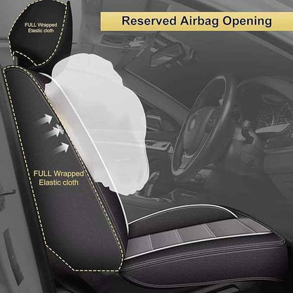 Car Seat Covers for Hyundai Tucson 2005-2025 2026: Luxury Leather Striped Automotive Seat Cover Waterproof Seat Protectors Compatible Airbag (5 Seats,Black)