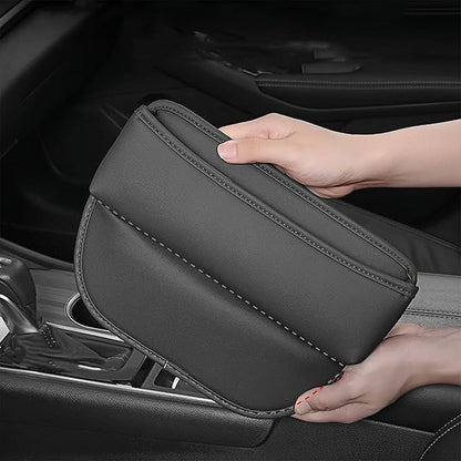 Car Seat Gap Filler Organizer for Tesla Model X(7seats) 2015-2023, Seat Storage Box Leather Bag Fill The Gap Car Accessories,Red